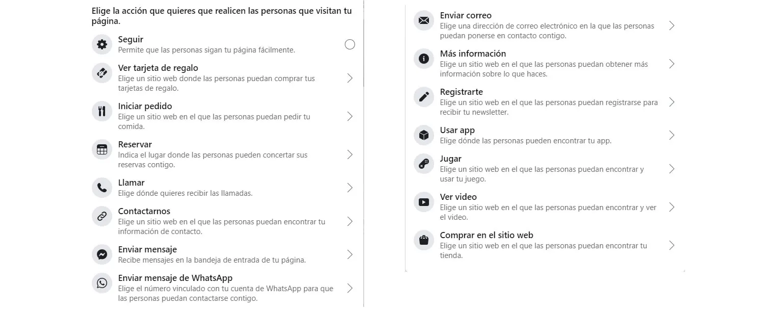 información para pagina de fans