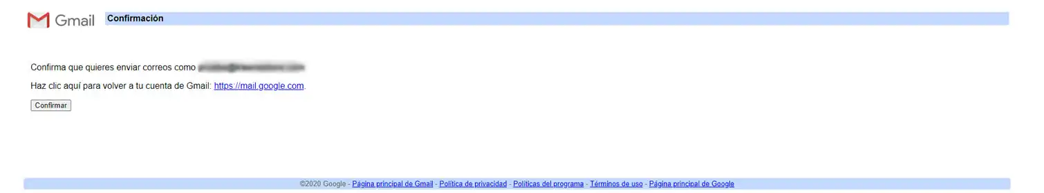 link de confirmacion para gmail